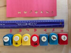 Lot of 7 Paper Punches Bow Marvy Uchida Butterfly Music Note Dog Flower